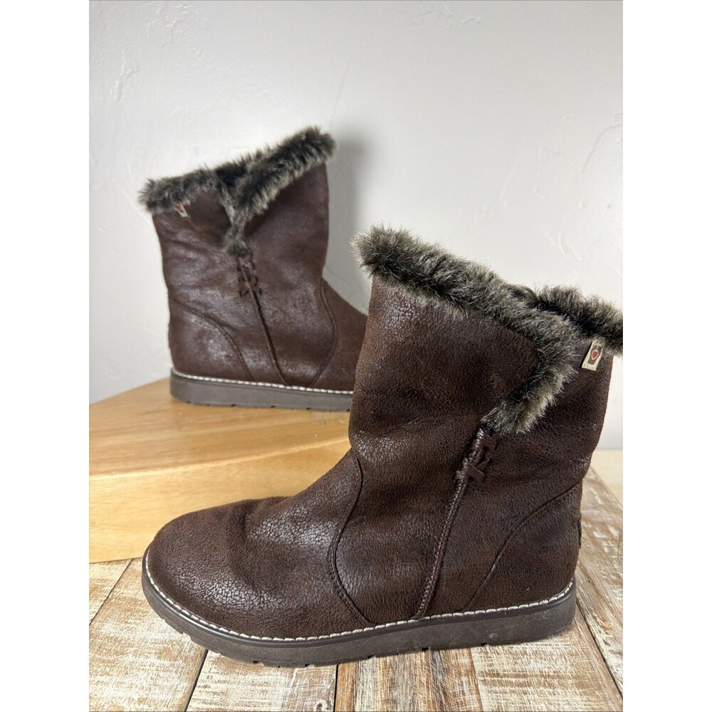 Bobs from Skechers Alpine Puddle Jump Faux Fur Boots Womens 8 New